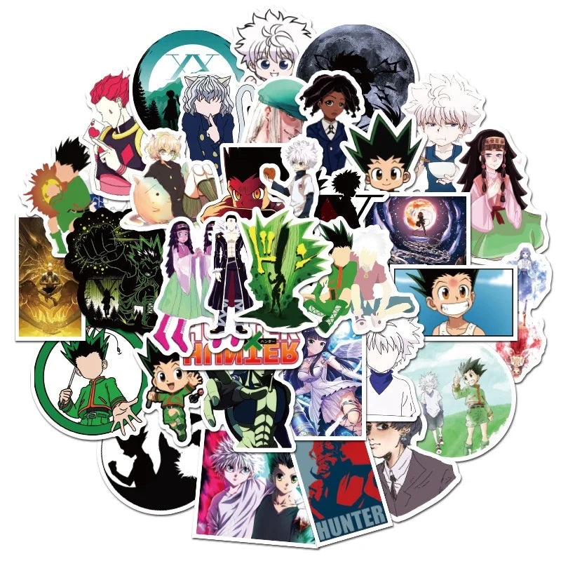 50Pcs Japan Anime Hunter X Action Sticker for Boy Home Notebook Phone Waterproof Luggage Laptop Stickers Cartoon