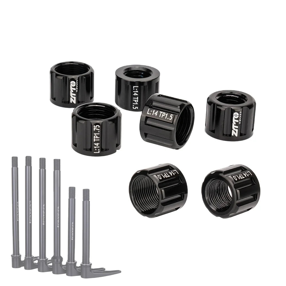 Road Bicycle Thru Axle Rod Nut M12/15 Bicycle Wheel Set Nut Pitch P1.0/1.5/1.75mm Mountain Bike Barrel Shaft Front Fork Nut