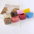 Wholesale Summer New Colored Acrylic Resin Exaggerate Big Ring Multicolor Geometric Square Resin Ring for Women