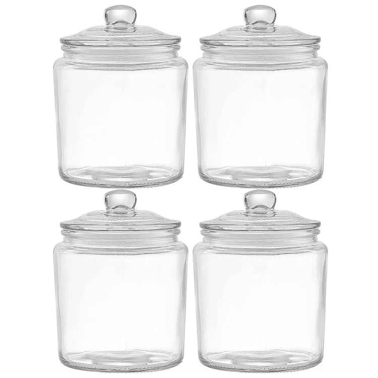 Wholesale Home Kitchen Restaurants Wide Mouth Eco-friendly Classic 1L 2L 4L Cookies Food Grade Container Glass Jars with Lids