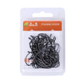 Good Packaging Box Set 1#/2# 1/0# 2/0# 3/0# 4/0# 5/# Different Size Hook 30pcs Crank Hook Black Fishing Bait Hook