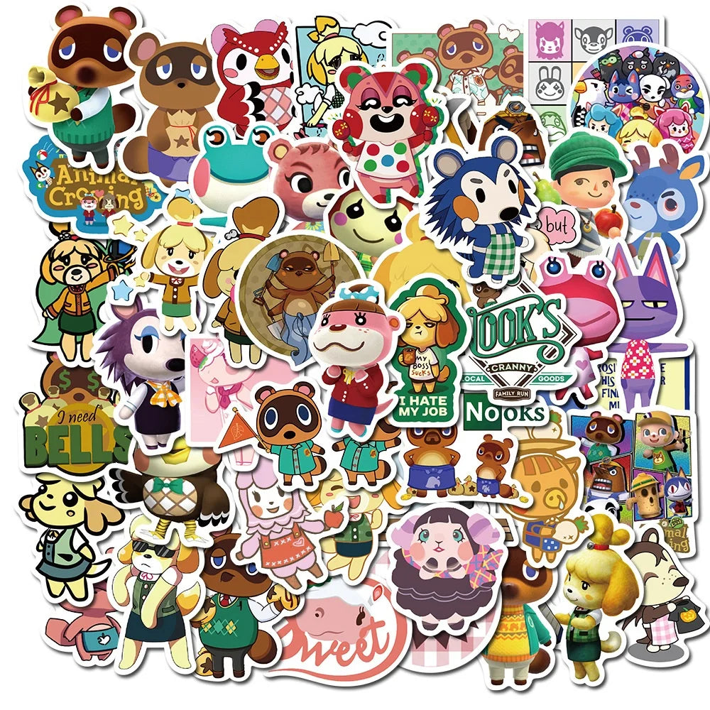 50Pcs Hot Sale Animal Crossing Graffiti Label for Phone Bottle Laptop Luggage Table Wall Car Game Stickers