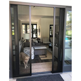 Modern Retractable Sliding Trackless Accordion Pleated Fiberglass Mesh 2x2 Washable Folding Magnetic Door Screen Insect