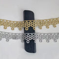 High Quality Fashionable Embroidery Guipure Lace Border Trim Custom Width Gold Silver for Clothing Accessories JB16