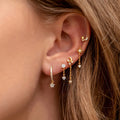 Minimalist Jewelry Small Moon Star Crystal Diamond Dangle Earring Huggie Earrings cz Stud Earrings