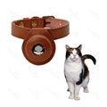 Drop Shipping Personalize Adjustable Small Pet Luxury Real Genuine Leather Airtag Cat Collar