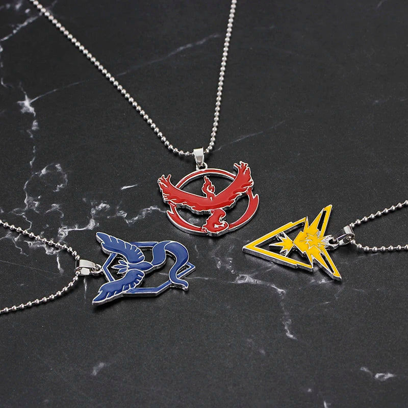 Creative Jewelry Hot Sale Anime Series Elf Poketmonster Three Holy Birds Pendant Fine Jewelry Necklaces