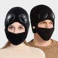 Autumn Winter New pilot Glasses Earwarmers Thickened Warm Hats Women Korean Knitted Hat Ski Mask