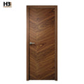 American Walnut Solid Wooden Room Door Modern Minimalist Design Waterproof Swing Style for Bathroom Hospital Interior Design