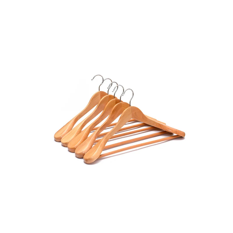 Ready to Ship Multifunction High-grade Adult Shoulder Hanger Big Size Suit Wooden Hangers Living Room Stand Double Modern Glossy