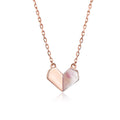NEW 14K Rose Gold Paper Heart Necklaces 100% 925 Sterling Silver Pendant for Women Long Chain Link Wedding Luxury Jewelry SCN330