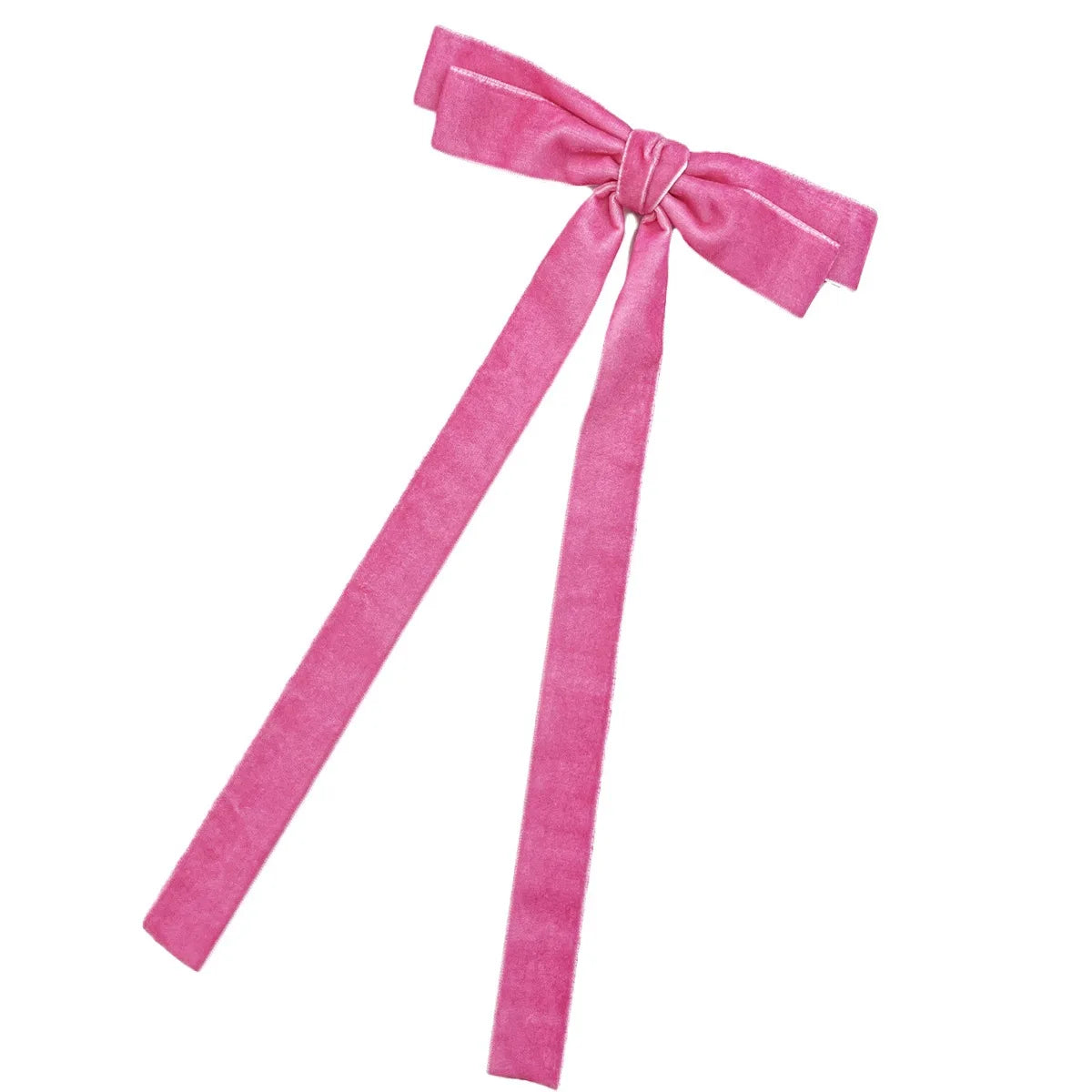 French Headwear Accessories Plain Color Ribbon Barrette Adult Velvet Long Hair Bows
