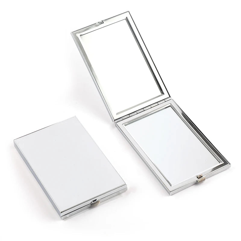 Blank  Compact Double Sided Mirror Button Makeup Mirror Laser Engraving Logo