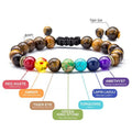 BINSHUO 7 Chakra Beads for Bracelet Making Pierr Naturel 8mm Lava Rock Natural Stone Yoga Beads Braided Rope Bracelet