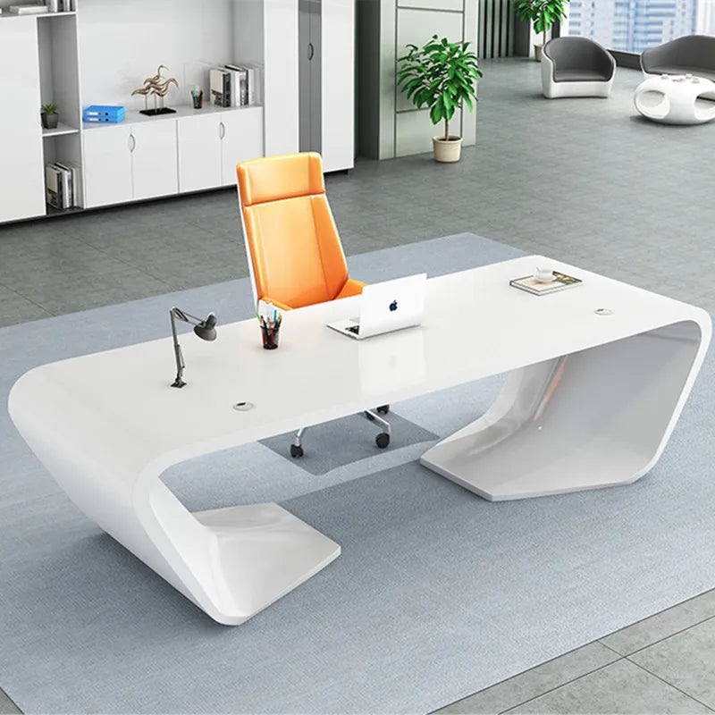 Office Building Creative  White Table Furniture Luxury Office Desks Executive Office Desk for Hotel