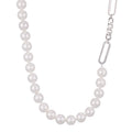 New Hot Sale Natural Real Pearl Necklace Thick Chain Simple Hip-Hop Real Gold Plated Adjustable Collar Female