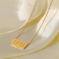 18K Gold 1111 Digital Brand Pendant Stainless Steel Necklace INS Wind Niche Design Titanium Steel Necklace Women's Choker