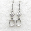 Sterling Silver 7*9mm Semi Mount Hook Earrings Empty Support Blank Claws Setting S925 Base Without Center Stone for DIY Inlay