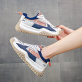 Women's Best Selling Retro Casual Shoes Fashion Trendy Ladies Lace up Sneakers Color Blocking Anti Slip Women's Flats Shoes