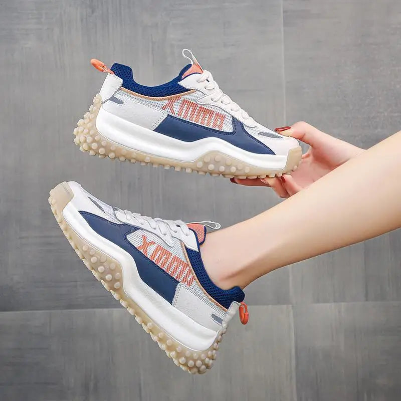 Women's Best Selling Retro Casual Shoes Fashion Trendy Ladies Lace up Sneakers Color Blocking Anti Slip Women's Flats Shoes