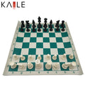 Hot Sell Large Portable Smart Game Chess Set 9.7cm king Height Pu Chess Board Plastic Chess Pieces Outdoor Board Game
