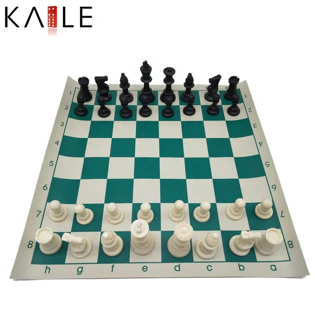 Hot Sell Large Portable Smart Game Chess Set 9.7cm king Height Pu Chess Board Plastic Chess Pieces Outdoor Board Game