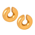 Wholesale Fashion Vegan Hoops Stainless Steel Gold Plated Round Earrings