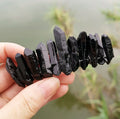 Diy 100% Best quality Natural black crystal handmade comb 8cm hair clip
