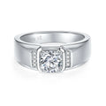 Factory Wholesale 925Sterling Silver 1ct Vvs1 Moissanite Rings Man Charm 18k White Gold Plated Moissanite Rings for Man