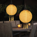 Nicro IP55 Waterproof LED Night Light Pattern Outdoor Hanging Garden Courtyard Decoration Solar Nylon Paper Lantern With Tassel
