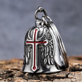 RTS Motorcycle Biker Bells Stainless Steel Angel Wing Cross Guarding Keychain Hanger Good Luck Bells