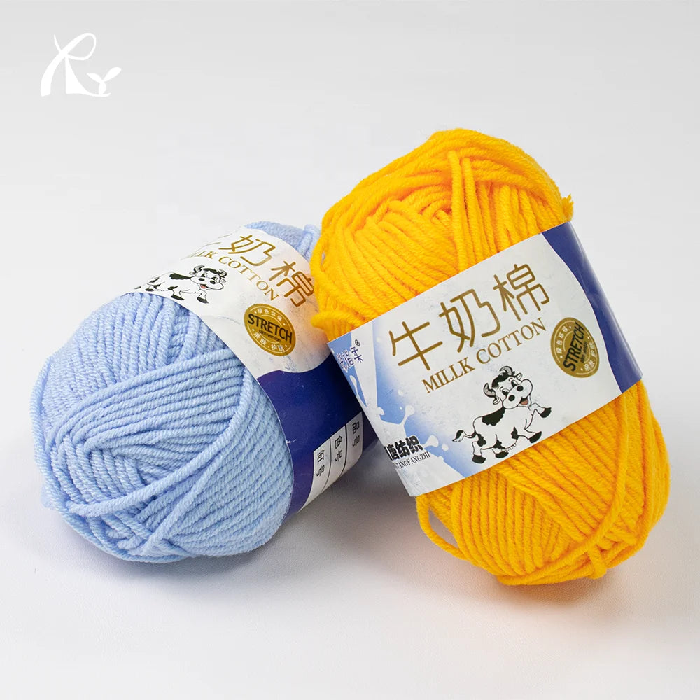 Combed Cotton Yarn 50g Hand-Woven Crochet 5 Ply Milk 100% Cotton Yarn Crochet for Scarf Bags
