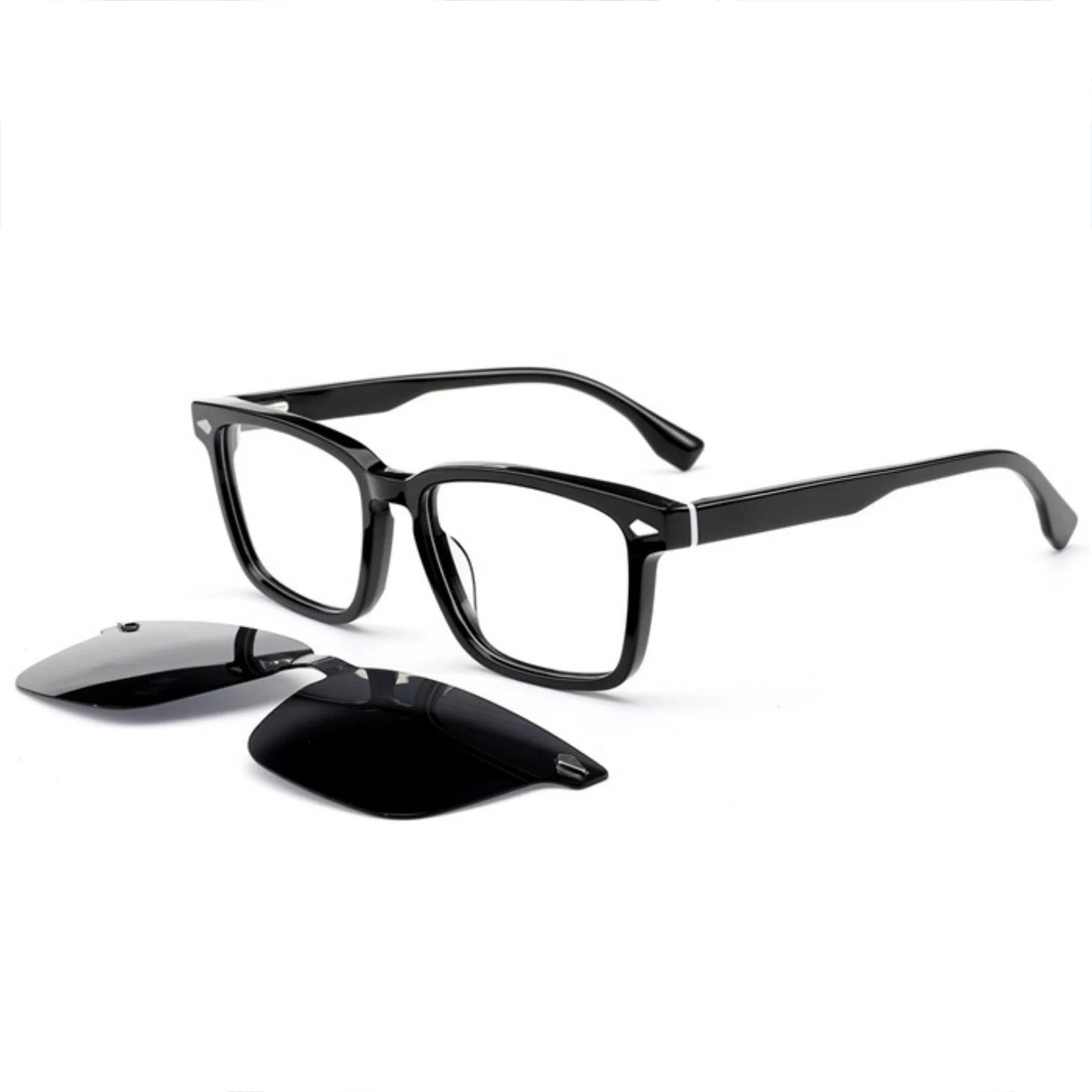 DOISYER Retro Square Sunglasses Hot Sale Optical Frame UV400 Polarized Classic Clip Eyeglasses Pilot Tac Magnetic Acetate