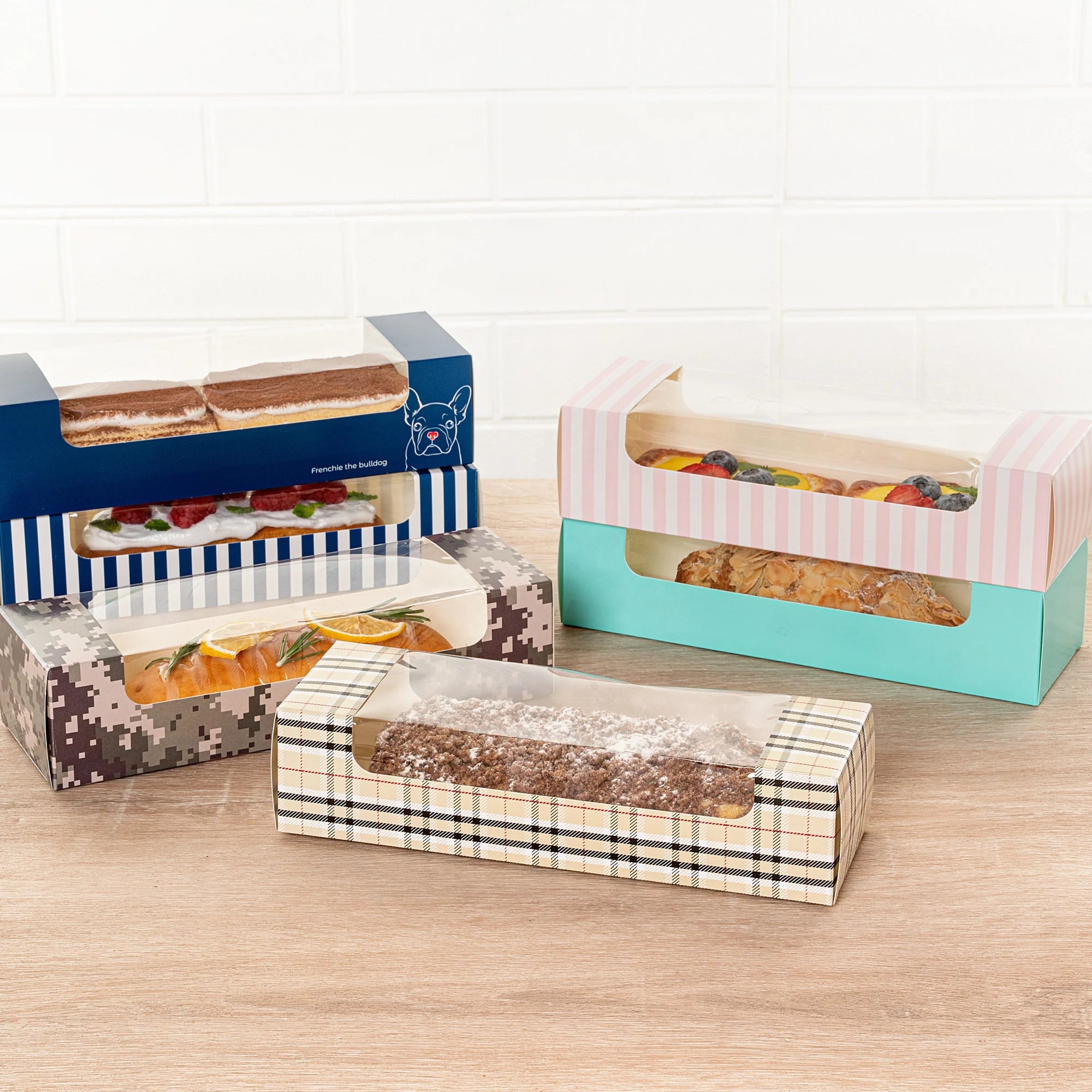Chinese Good Quality Customized Size Design Kraft Food Paper Cake Packaging Box for Food Cake Doughnut Macaron Cookies Pastry