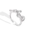 Personalize Irregular Wave with Five Olive Zirconia S925 Sterling Silver Ring for Women Engagement Ring