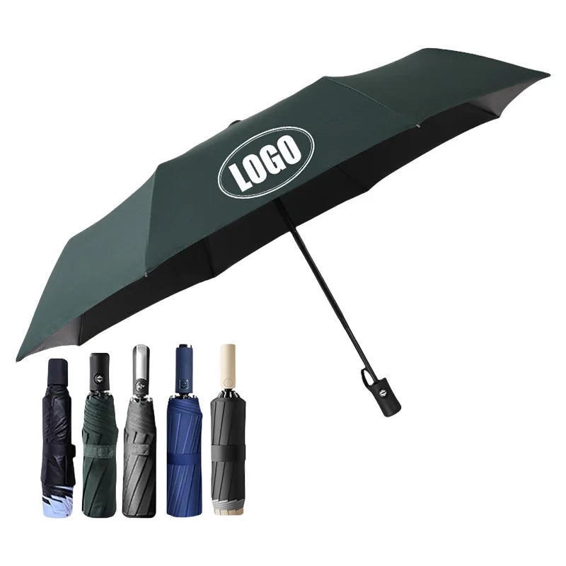 Wholesale Promotional 3 Folding Uv Automatic Umbrella for Rain Windproof Sun Parasol Custom Storm Automatic Umbrella