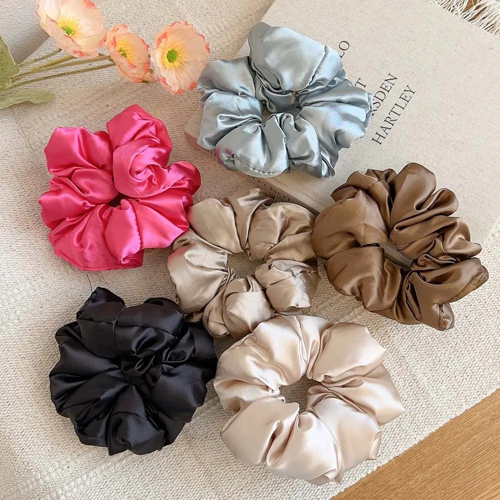 New Design Sleep Hair Curler Women Big Hair Scrunchies Satin Material Fashion Simple Multi-functional Scrunchies