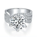 Certified 925 Sterling Silver Moissanite Ring 11mm 5 Carat Gold Plated Passes Diamond Tester-Luxury 5 Carat Moissanite Ring