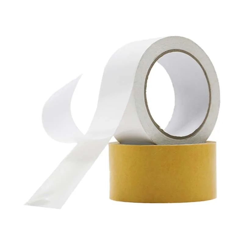 White Double Sided Acrylic Fabric Adhesive Tape Hot Melt Pressure Sensitive for Carpet Fixing and Carton Sealing