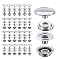 100x Stainless Steel Snap Fastener Kit Press Stud Button for Marine Boat Canvas Leather Craft Repair Fastener Accessories 15mm