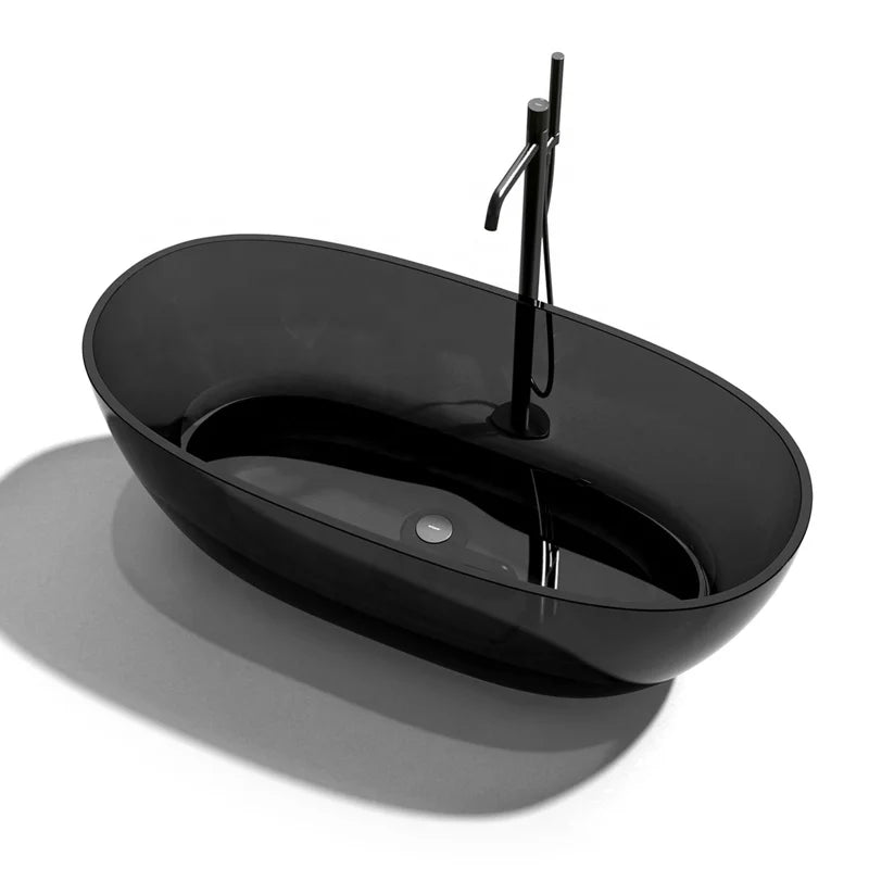 Multi-color Crystal Bath Couple Transparent Resin Artificial Stone Independent Integrated Molding Goose Egg Black Bathtub