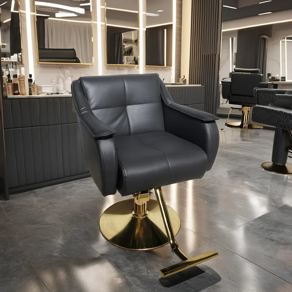Factory Direct Black Hydraulic Barber Chair 360Â° Rotation & Footrest Comfortable Salon Styling Chair for Barbershop