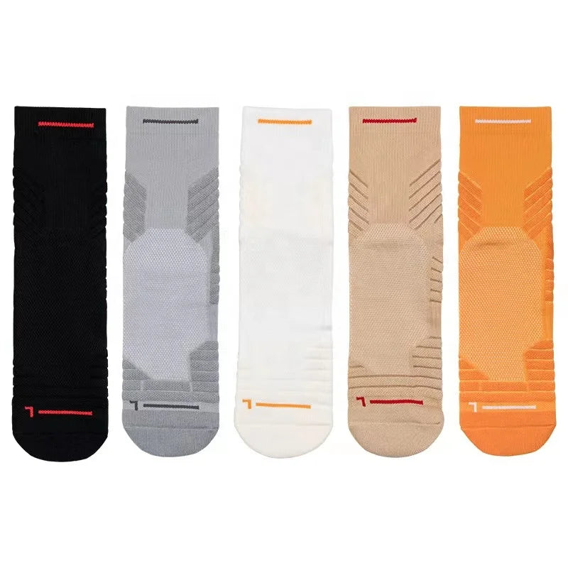 Custom Logo Black Cushion Terry Crew Socks One Size Cotton Spring Socks for Men Women Breathable Anti-Bacterial