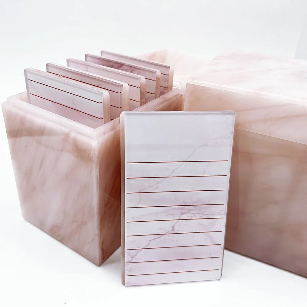 Wholesale Custom logo Dustproof Lash Storage Box Lash Pallet Acrylic Pink Marble Display Lash Box Acrylic Eyelash Organizer