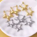 Xinyashang Custom 316 Stainless Steel Non Tarnish Fashion Jewelry Star Hopp Earrings Stainless Steel Earrings Wholesale
