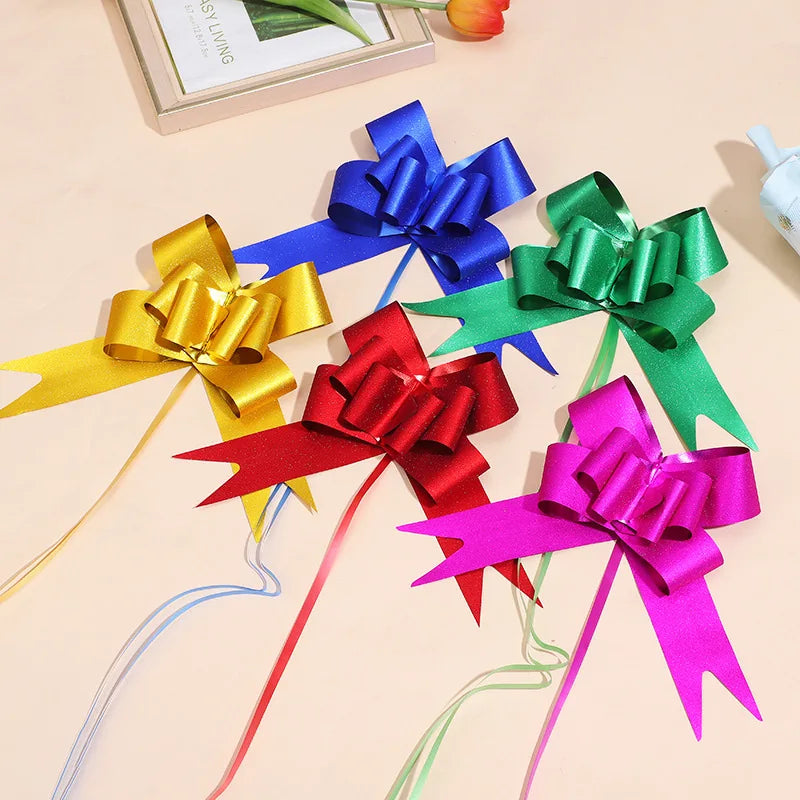 Handmade 50mm Pearl Color Bow Flower Wedding Valentine's Day Car Decoration Christmas Gift Packaging Party Streamer Confetti
