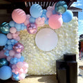 Custom 3D Roll up Flower Walls White Wedding Home Party Event Decor Floral Wall Panel Silk Artificial Flower Wall Backdrop