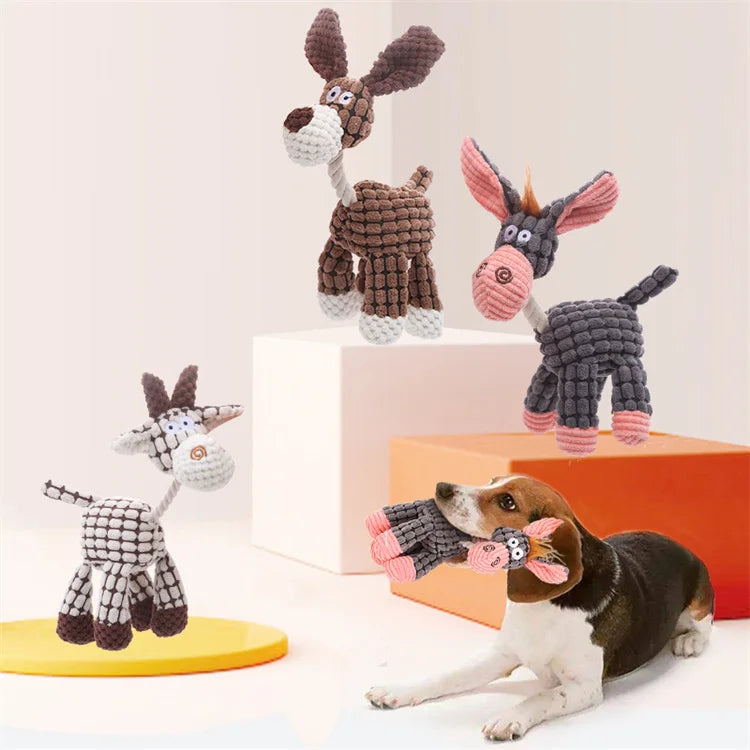 Wholesale Animal Shape Clean Teeth Sound Pet Products Cute Donkey Chew Dog Toys