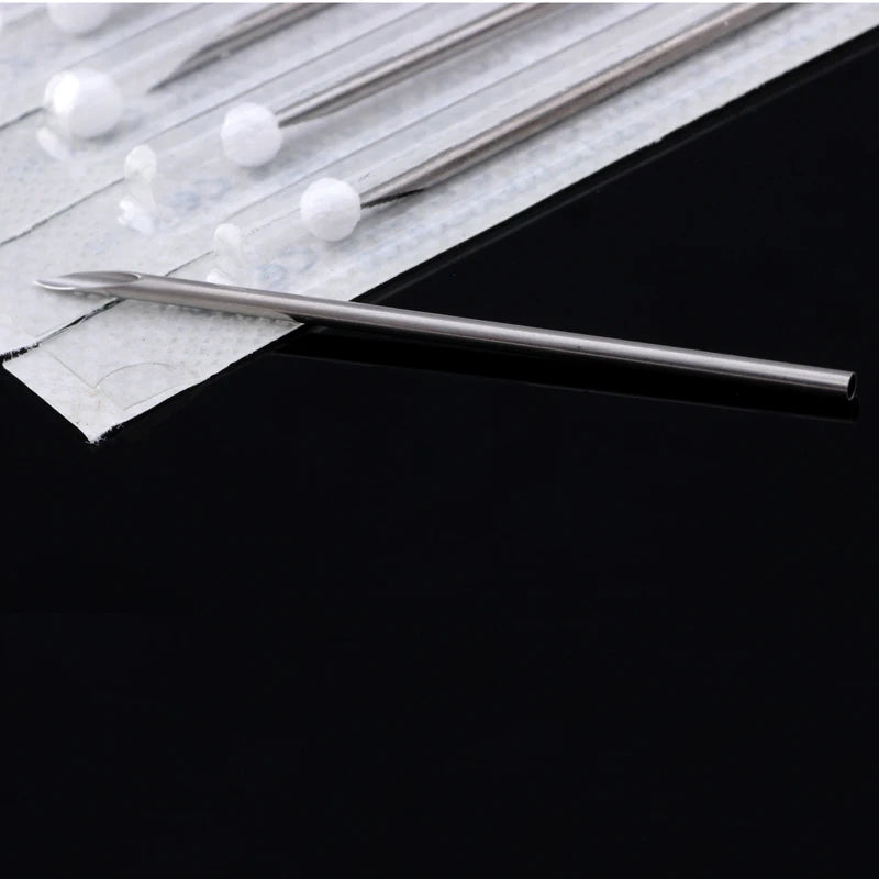 10pcs/lot 316l Surgical Steel Disposable Beauty Tattoo Piercing Needles Sterile Needle for Nose Lip Ear Piercing Tools