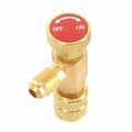 R410A Refrigerant Charging Valve 1/4 Inches - 5/16 Inches Copper Flow Control Valves Copper and Fluorine Safety Valve
